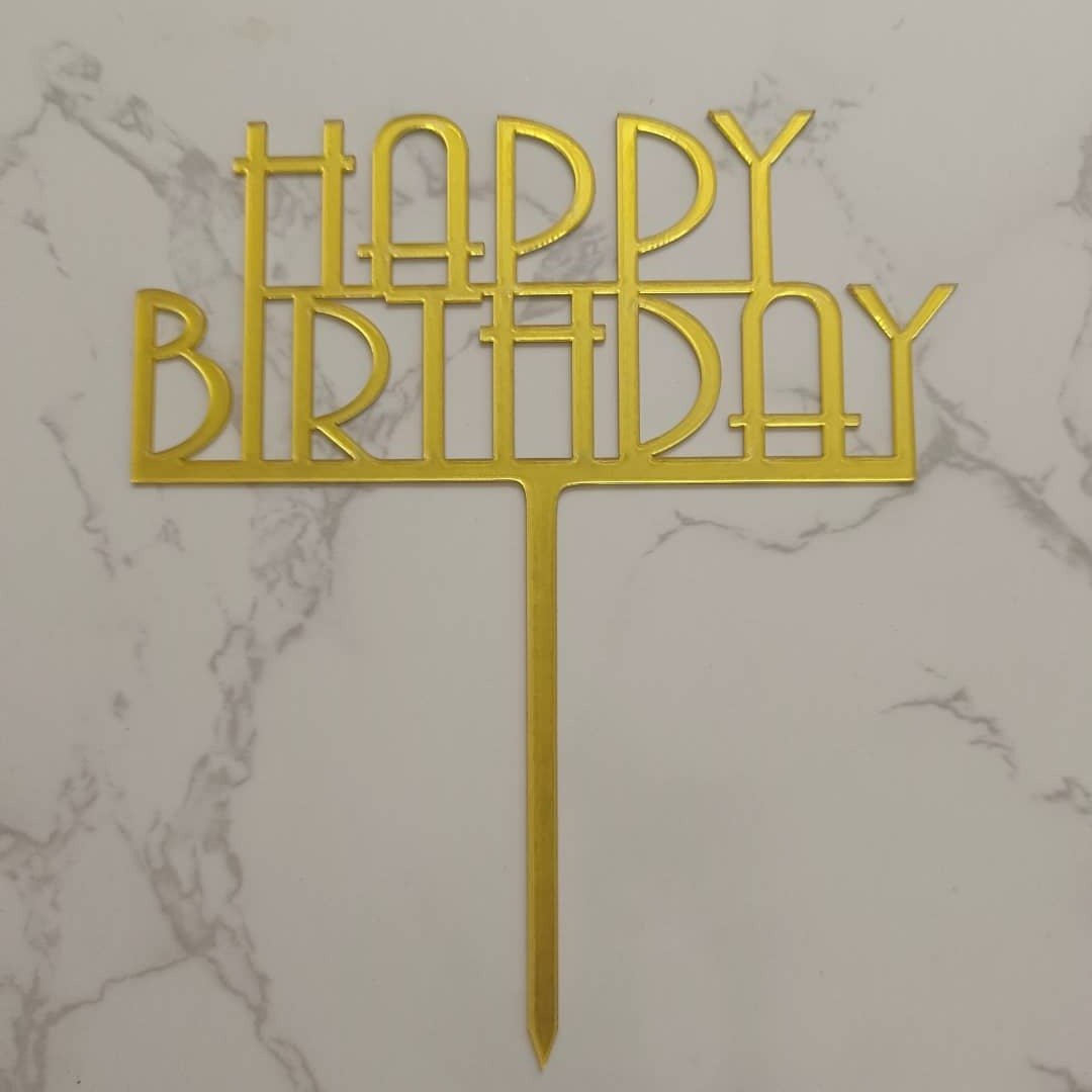 Cake Topper - Arcylic Happy Birthday - SK Homemade Cakes-Happy Birthday 4--
