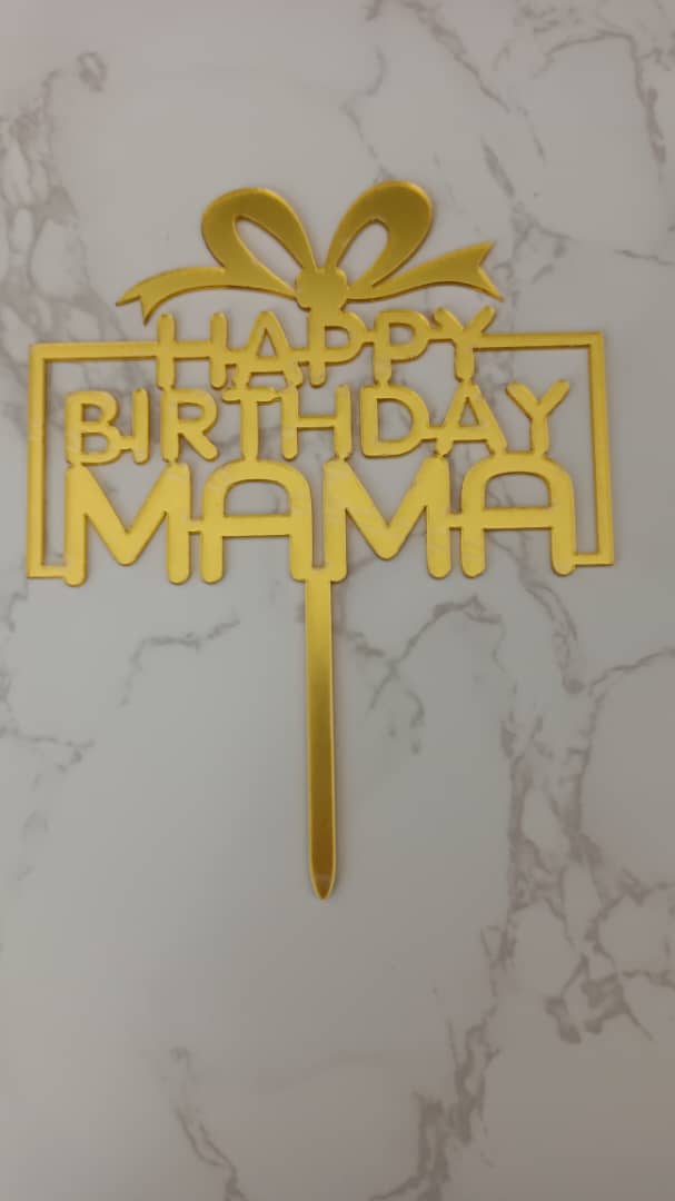 Cake Topper - Arcylic Happy Birthday - SK Homemade Cakes-Happy Birthday Mama--