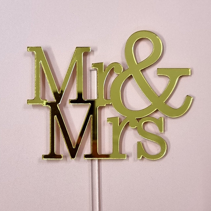 Cake Topper - Arcylic(Wedding, Anniversary, Love & Thank You) - SK Homemade Cakes-Mr&Mrs--