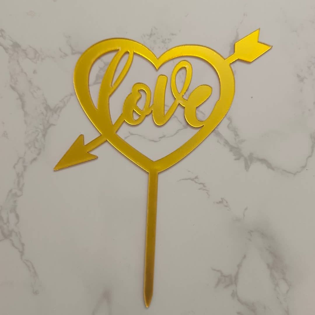 Cake Topper - Arcylic(Wedding, Anniversary, Love & Thank You) - SK Homemade Cakes-Love 4--