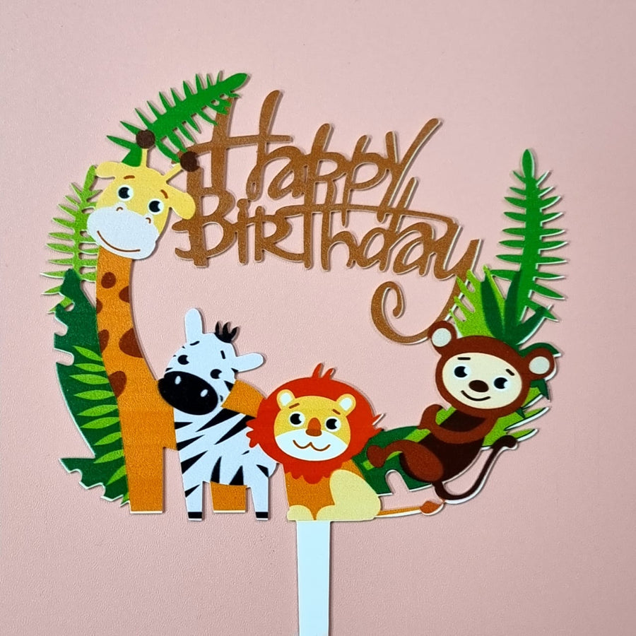 Cake Topper - Paper - SK Homemade Cakes-Happy Birthday - Safari--