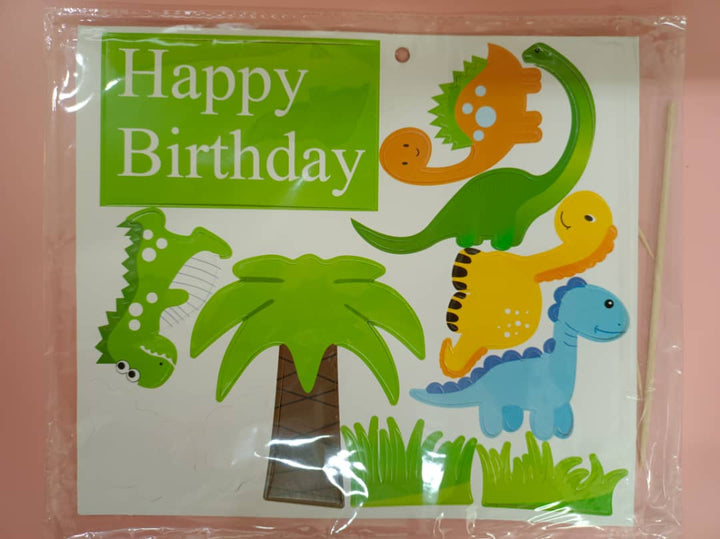 Cake Topper - Paper - SK Homemade Cakes-Happy Birthday - Dinasaur--