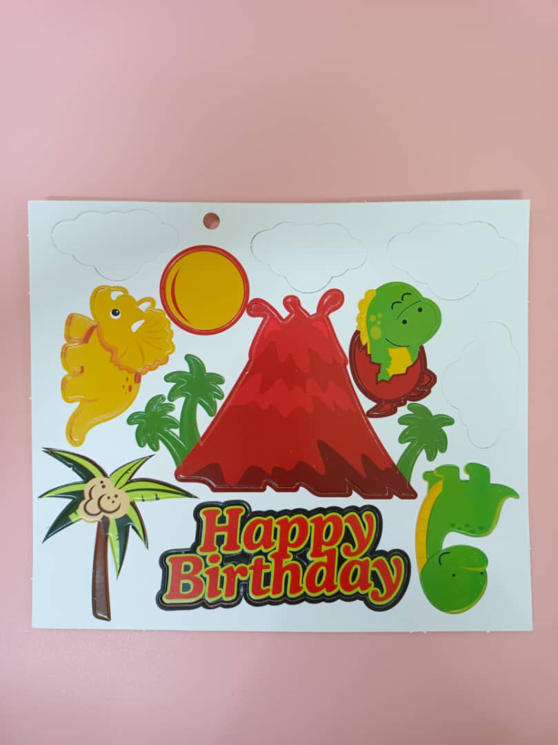 Cake Topper - Paper - SK Homemade Cakes-Happy Birthday - Dinasaur 2--