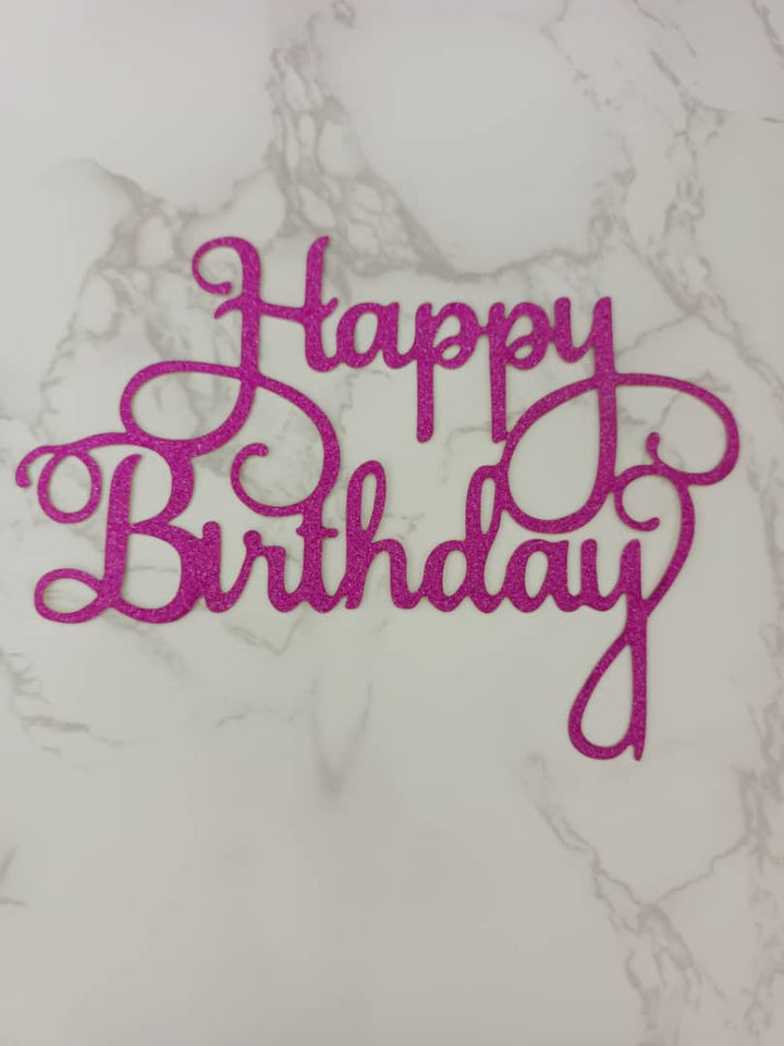 Cake Topper - Paper - SK Homemade Cakes-Happy Birthday - Purple--