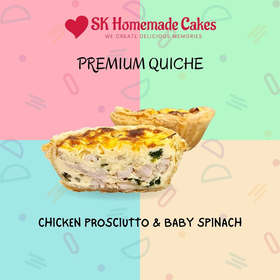 Chicken Prosciutto Quiche (Available Daily) - SK Homemade Cakes-1pc-Frozen-