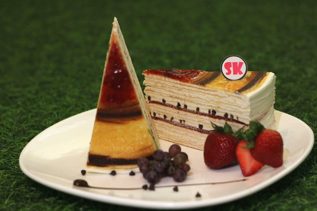 Chocolate Chip Raspberry Mille Crepe - Whole Cake (5-days Pre-order) - SK Homemade Cakes-Small 15cm--