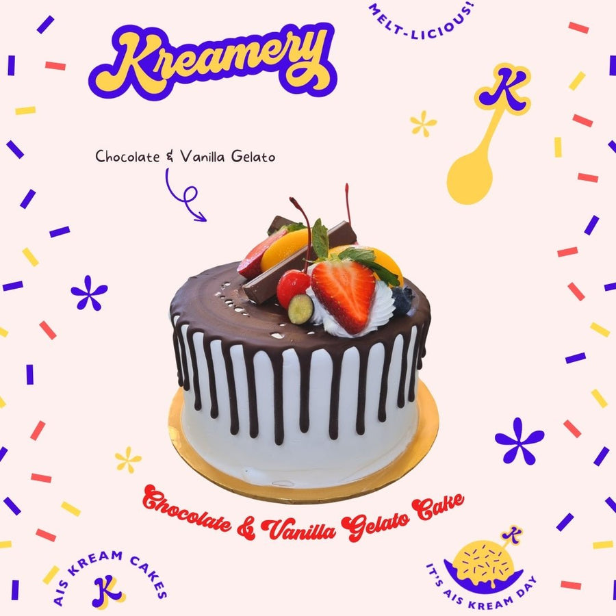 Chocolate Vanilla Ice Cream Cake - 15cm Whole Cake (Available Daily) - SK Homemade Cakes---