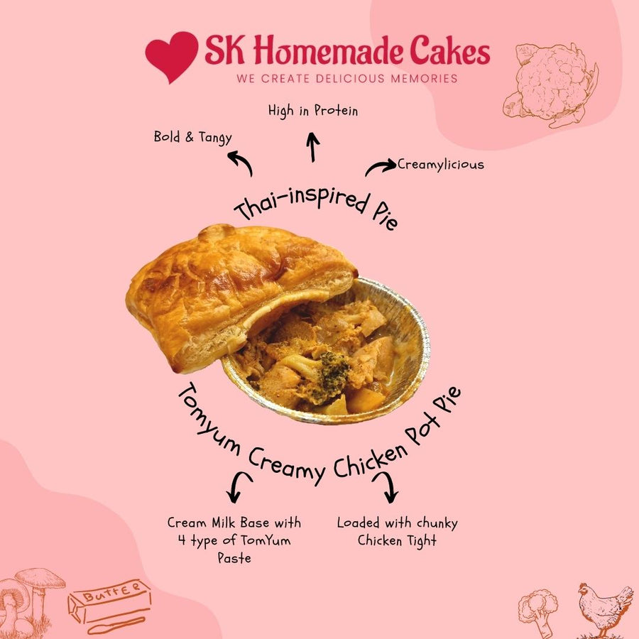 Creamy Tomyum Chicken Pot Pie (Available Daily) - SK Homemade Cakes-1pc--