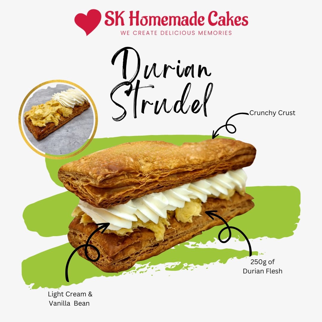 Durian Strudel - 2days Preorder - SK Homemade Cakes-1 Loaf 23cm x 8cm--