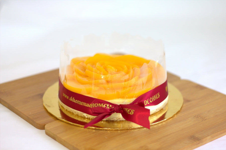 Eggless Golden Peach Cheesecake - Whole Cake (5-days Pre-order) - SK Homemade Cakes-Small 15cm--