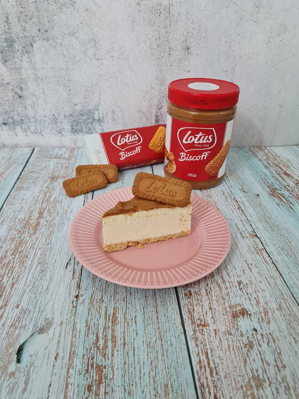 Eggless Lotus Biscoff Cheese 1pc SLICE CAKE (Available Daily) - SK Homemade Cakes---