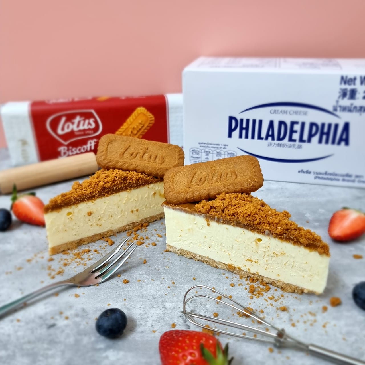 Eggless Lotus Biscoff Cheese 1pc SLICE CAKE (Available Daily) - SK Homemade Cakes---