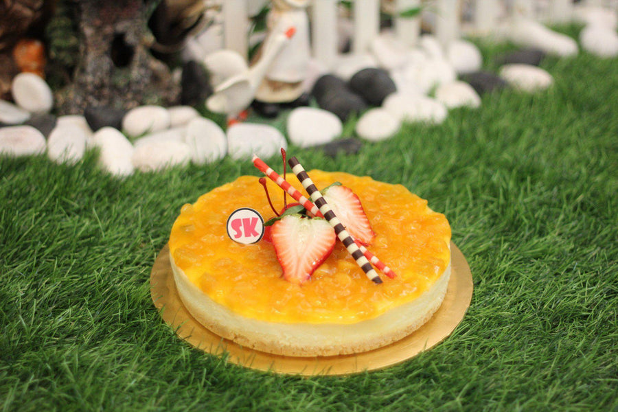 Eggless Mango Cheesecake - Whole Cake (5-days Pre-order) - SK Homemade Cakes-Small 15cm--