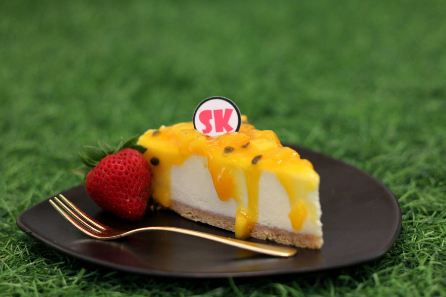 Eggless Mango Passion Fruit Cheesecake - Whole Cake (Available Daily) - SK Homemade Cakes-Small 15cm--