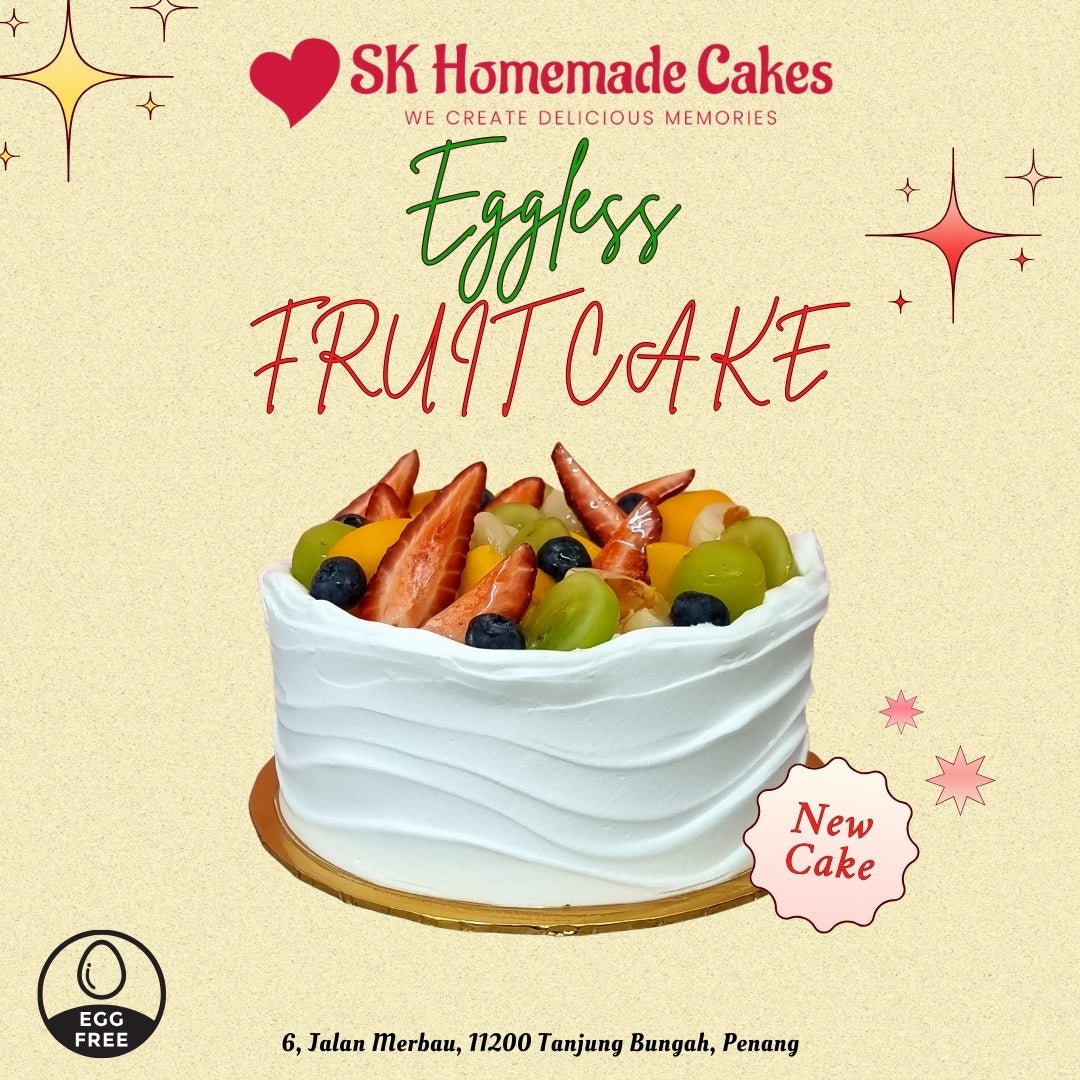Eggless Mixed Fruit Cake - 15cm Whole Cake (Available Daily) - SK Homemade Cakes-Small 15cm--