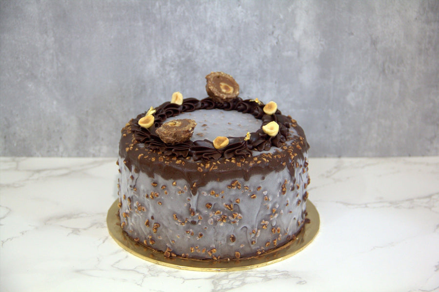 Hazelnut Ferrero Ice Cream Cake (Eggless) - Whole Cake (10-days Pre-order) - SK Homemade Cakes-Small 15cm--