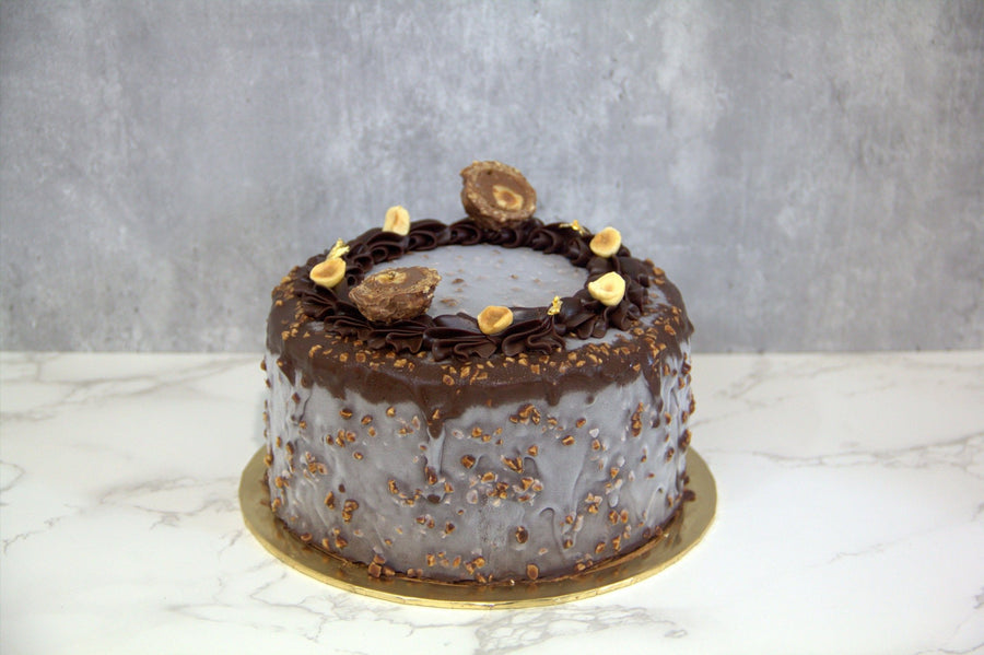 Hazelnut Ferrero Ice Cream Cake - Whole Cake (Available Daily) - SK Homemade Cakes-15cm--