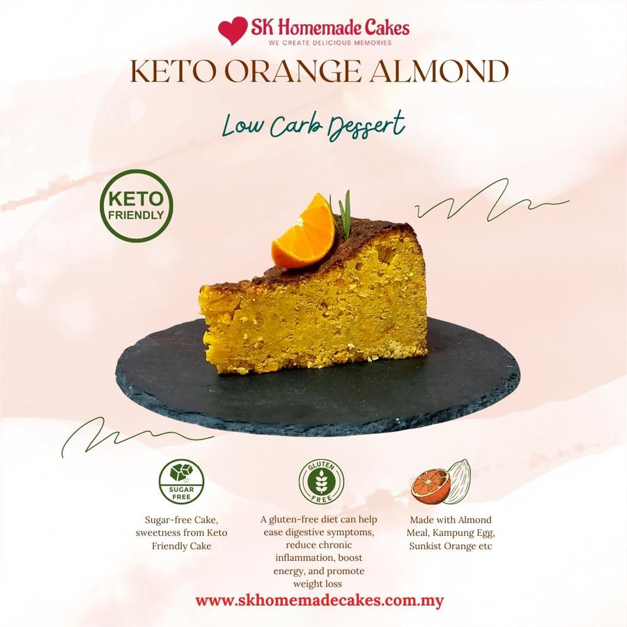 Keto Orange Almond Cake (Gluten Free) - 1pc Slice Cake (Available Daily) - SK Homemade Cakes-1 Slice--