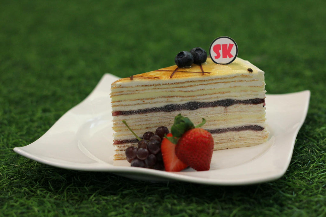 Lemon Blueberry Mille Crepe - Whole Cake (5-days Pre-order) - SK Homemade Cakes-Medium 20cm--