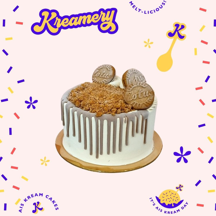 Lotus Biscoff Ice Cream Cake (Eggless)- Whole Cake (10-days Pre-Order) - SK Homemade Cakes-Small 15cm--