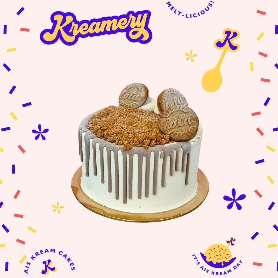 Lotus Biscoff Ice Cream Cake (Eggless)- Whole Cake (10-days Pre-Order) - SK Homemade Cakes-Small 15cm--