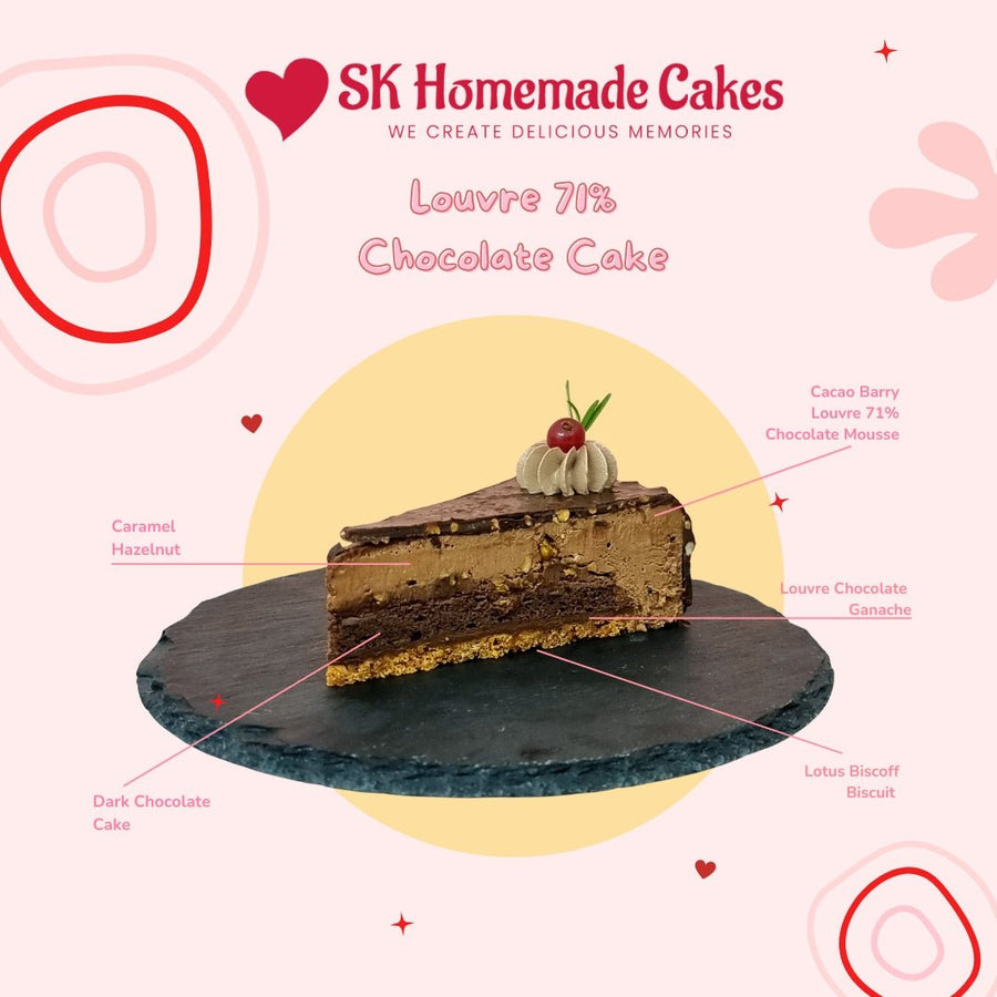Lourve 71% Chocolate Cake - 1 pc SLICE CAKE (Available Daily) - SK Homemade Cakes-1 pc--
