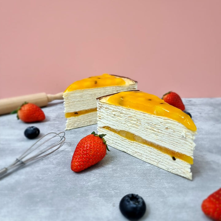 Mango Passionfruit Mille Crepe - Whole Cake (5-days Pre-order) - SK Homemade Cakes-Small 15cm--