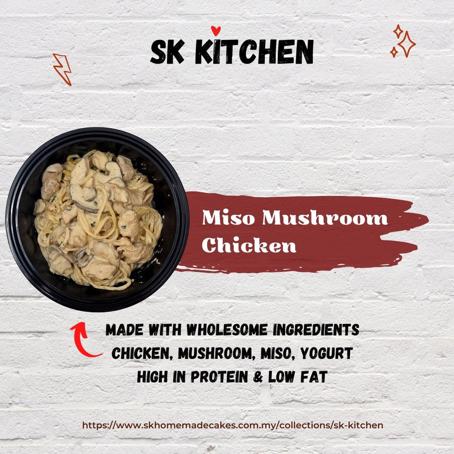Miso Mushroom Chicken Pasta 450g - Available Daily - SK Homemade Cakes---