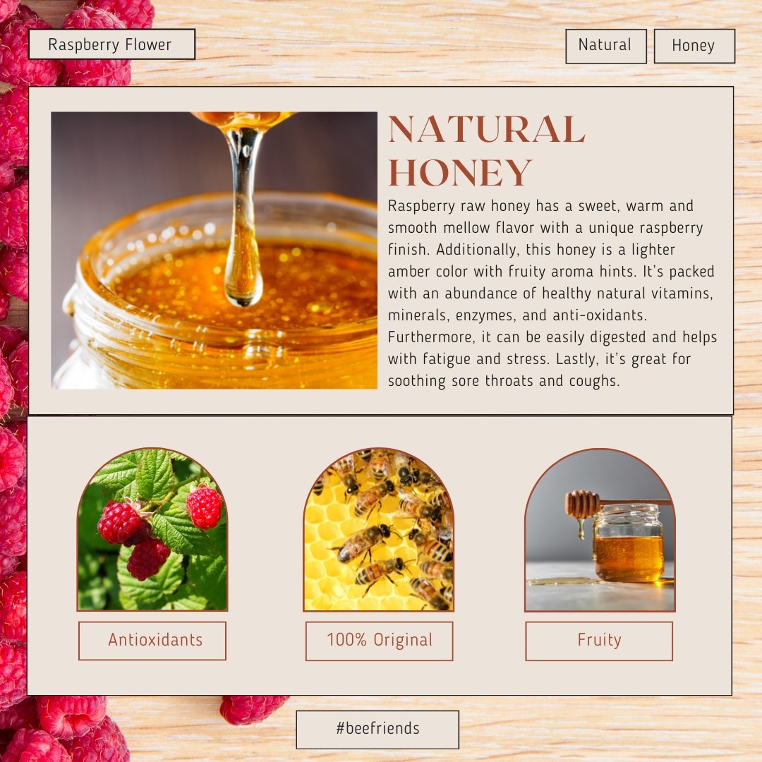 Natural & Active Raspberry Raw Honey 800gm (Available Daily) - SK Homemade Cakes---