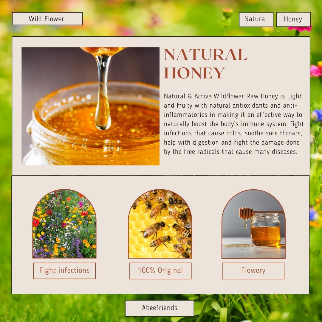 Natural & Active Wildflower Raw Honey 800gm (Available Daily) - SK Homemade Cakes---