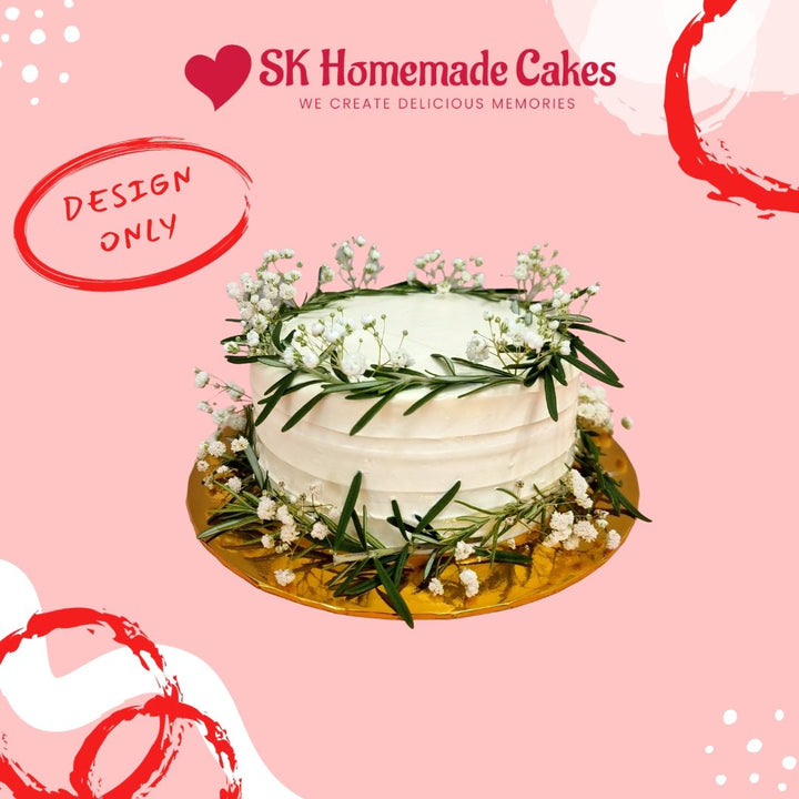 Rosemary & Baby Breath Design Cake - Design only (2 days pre-order) - SK Homemade Cakes-Small 15cm--