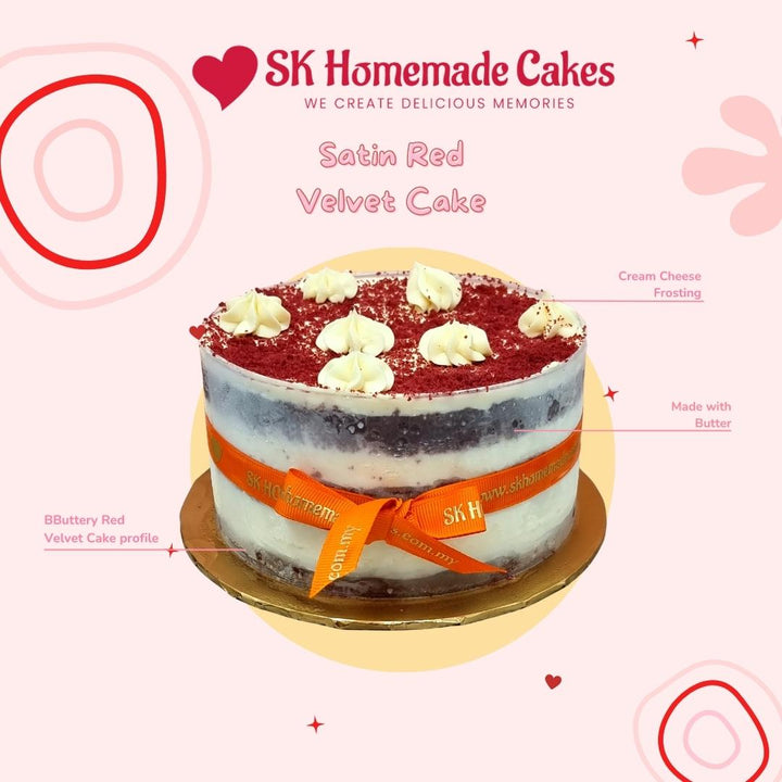 Satin Red Velvet 1 pc SLICE CAKE (Available Daily) - SK Homemade Cakes-1pc--