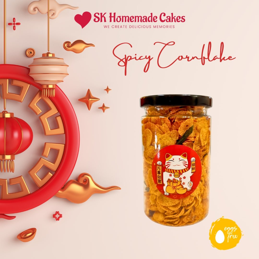 Spicy Corn Flakes - (Available Daily) - SK Homemade Cakes-100gm / 1 Bottle--
