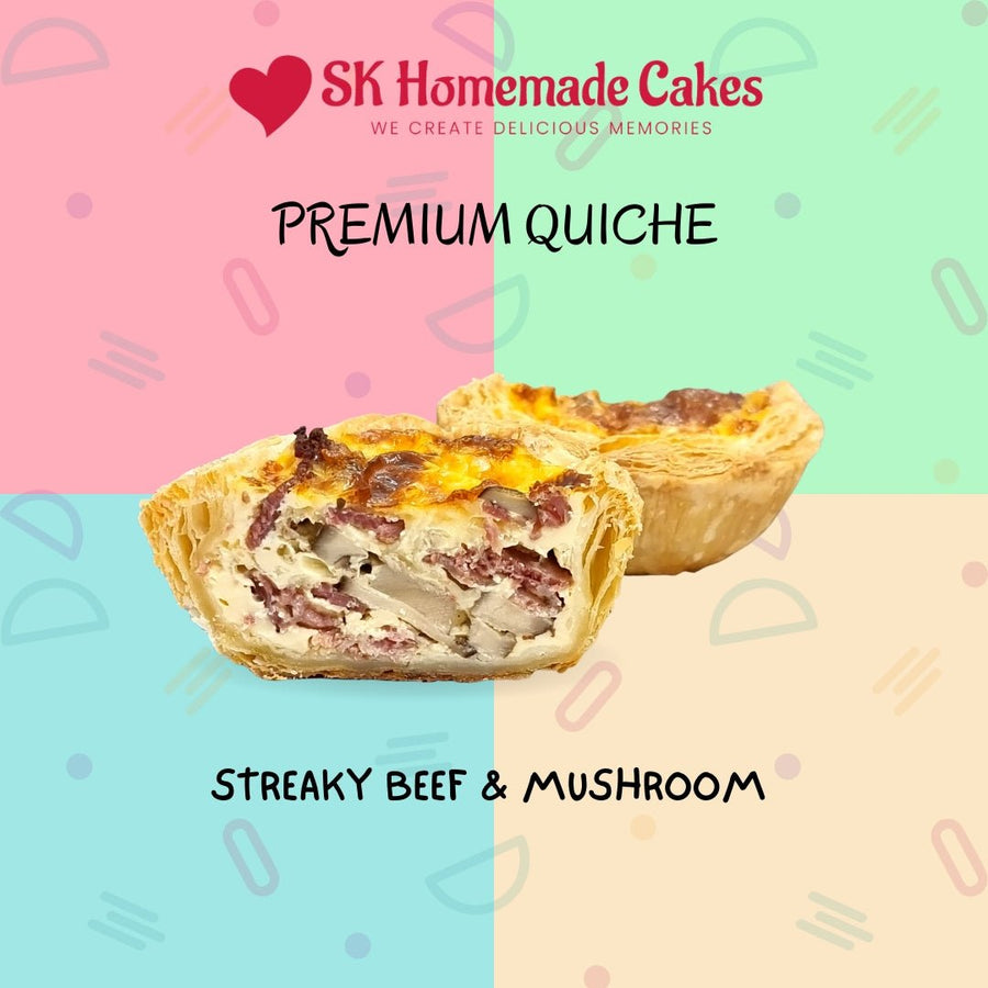 Streaky Beef Mushroom Quiche (Available Daily) - SK Homemade Cakes-1pc-Frozen-