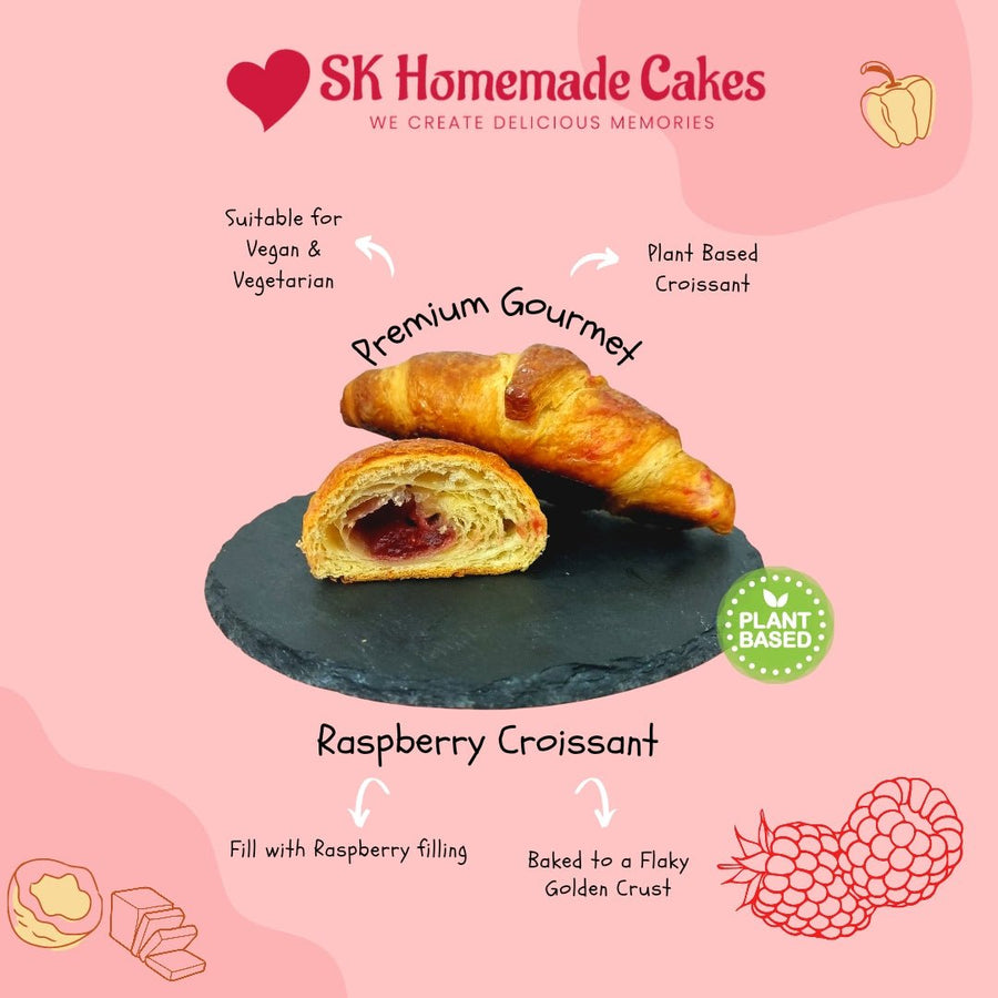 Vagan Raspberry Croissant - (Available Daily) - SK Homemade Cakes---