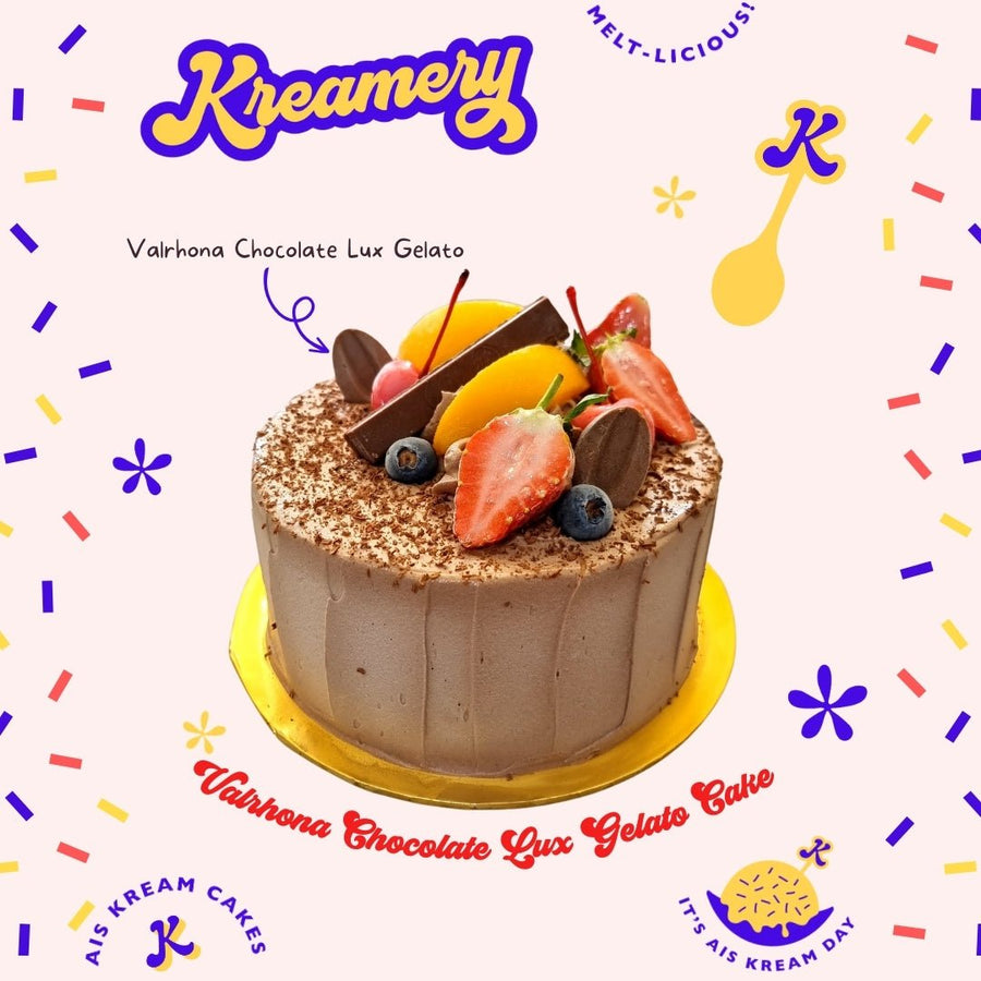Valrhona Chocolate Lux Gelato Cake - 15cm Whole Cake (Available Daily) - SK Homemade Cakes---