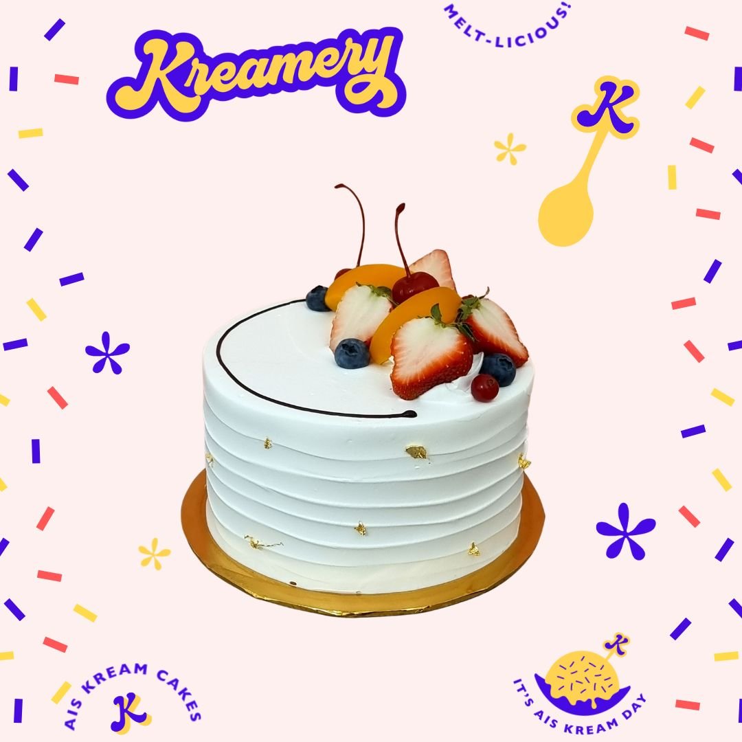 Vanilla Bean Ice Cream Cake - 15cm Whole Cake (Available Daily) - SK Homemade Cakes-15cm-Simple-