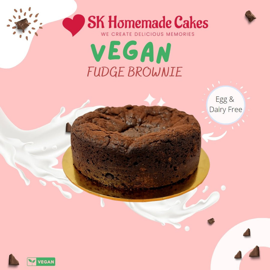 Vegan Fudge Brownie - 15cm Whole Cake (Available Daily) - SK Homemade Cakes-Small 15cm--