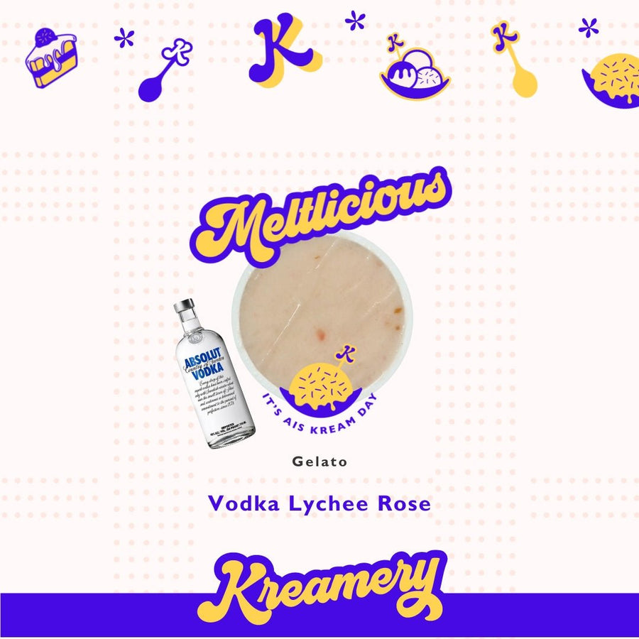 Vodka Lychee Rose Sorbet - Available Daily * Alcohol - SK Homemade Cakes-130ml--