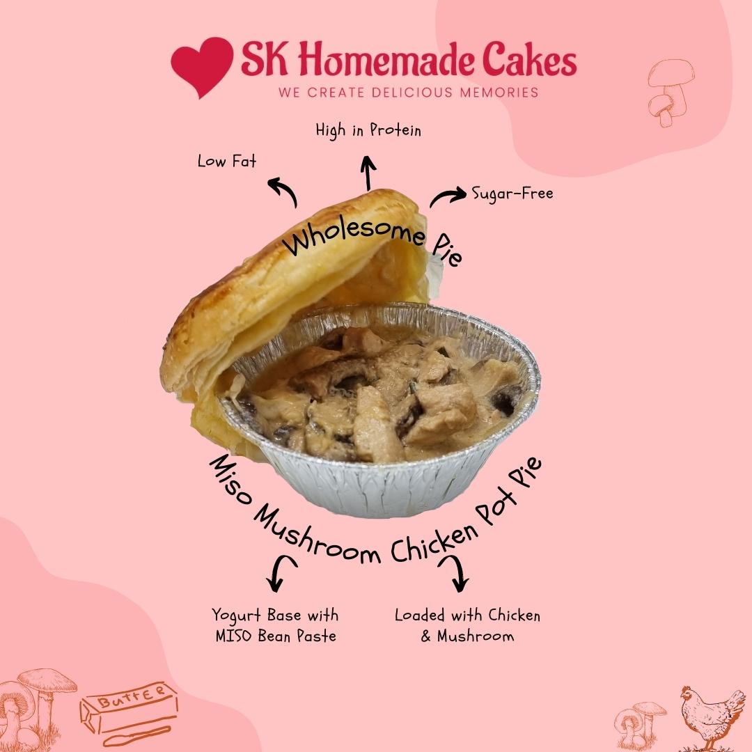 Wholesome Miso Mushroom Chicken Pot Pie (Available Daily) - SK Homemade Cakes-1pc--